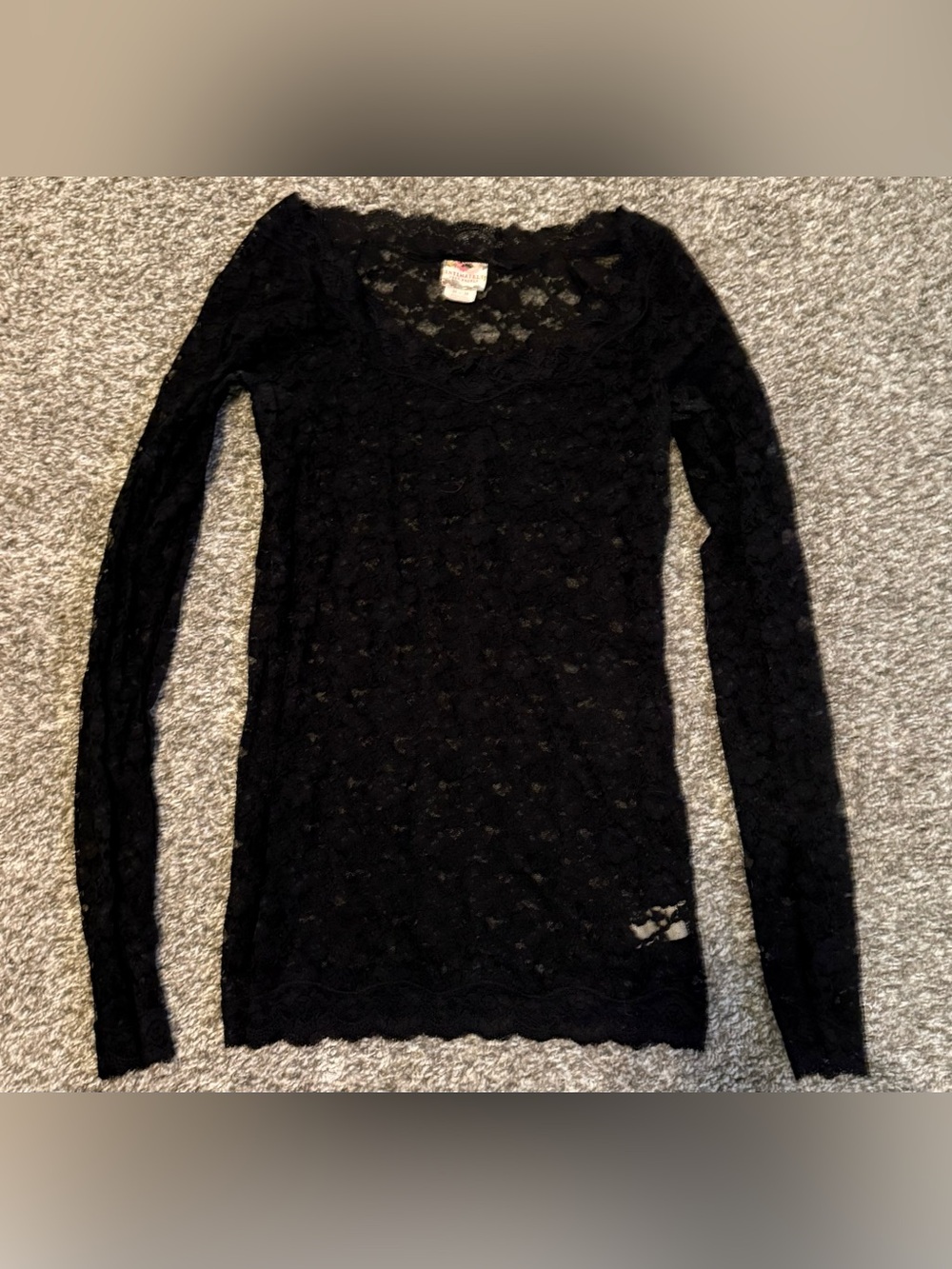 Intimately Free People Black Sheer Lace Long Sleeve Shirt - Women’s Size M